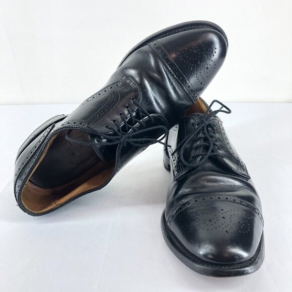 Allen Edmonds Black Sanford Leather Cap Toe Oxford Dress Shoes Size 10 D - Picture 6 of 9